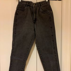 VINTAGE GREY JEANS MADE IN USA CHIC PINCHED WAIST WITH ACCENT AT THE ANKLE